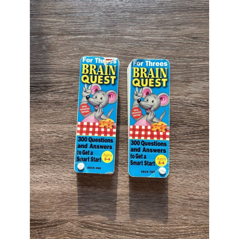 Vintage 1999 For 3 & 4 Yr Olds Brain Quest 300 Questions and Answers Book 1 & 2